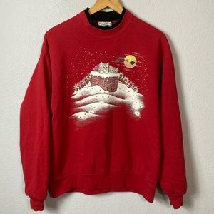 Vintage Day Breeze Kitten Christmas‎ Sweatshirt